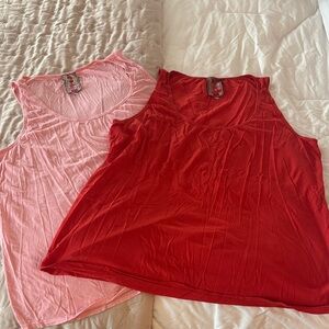 Johnny Was Red and Pink Tank Tops SET
